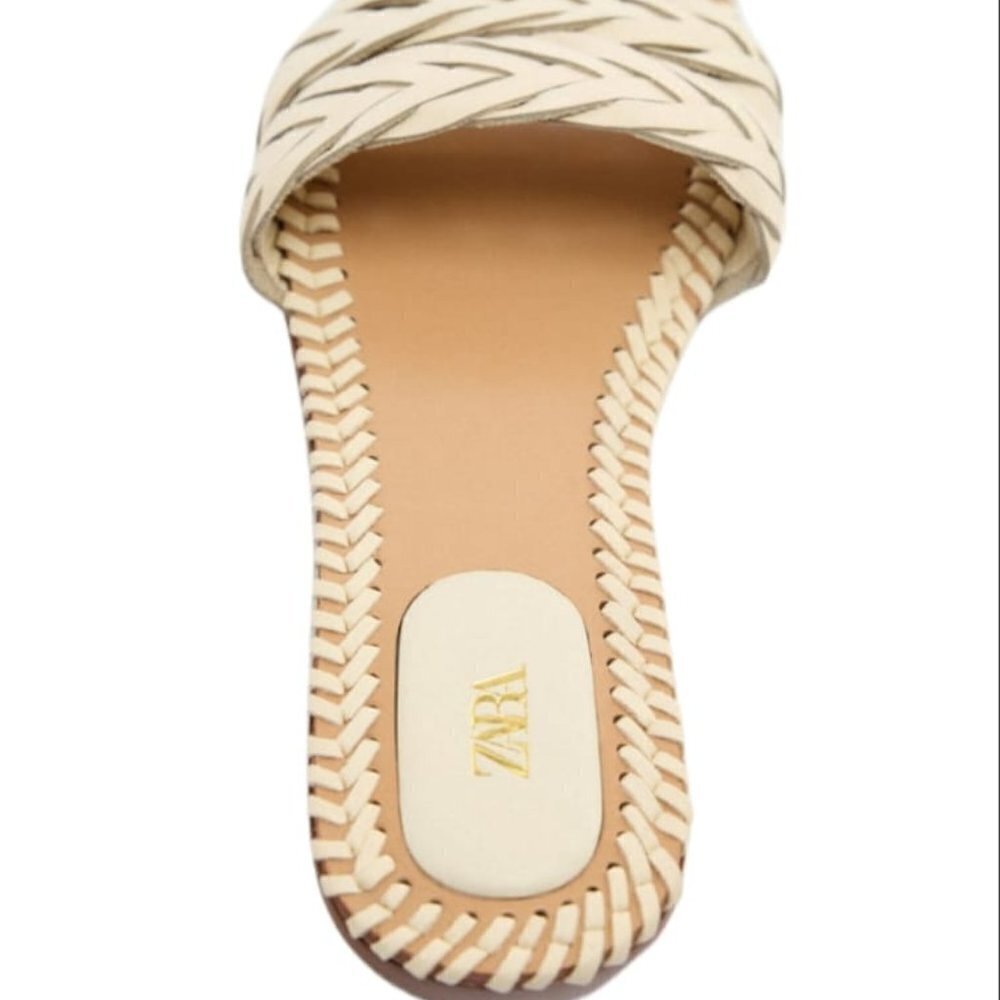 NEW ZARA WOVEN FLAT SANDALS OFF WHITE | 2600/010 - Picture 4 of 4